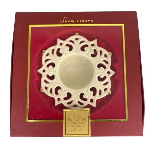 Lenox Snow Light Sparkle Snowflake Votive Tealight Candle Holder Christmas Winte - Picture 1 of 9